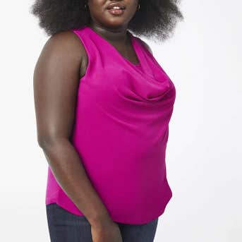 East Adeline Hailey Cowl-Neck Blouse