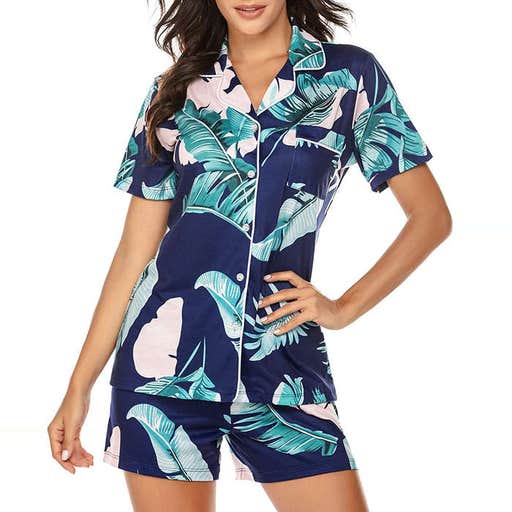 amazon.com, Ekouaer Short Sleeve Button Down Pajama Set