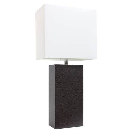amazon.com, Elegant Designs Modern Leather Table Lamp with White Fabric Shade