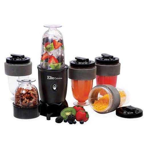 hsn.com, Elite Cuisine 17 Piece Personal Drink Blender With Travel Cups