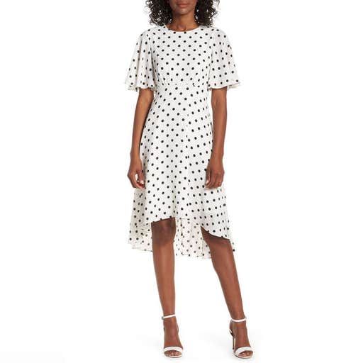 nordstrom.com, Eliza J Dot High/Low Fit & Flare Dress