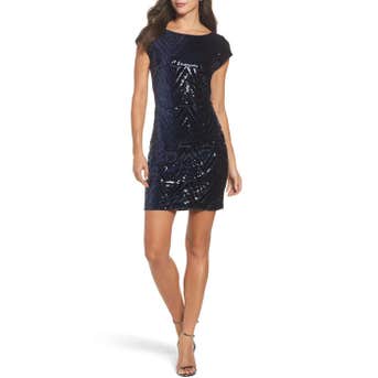 Eliza J Sequin Sheath Dress