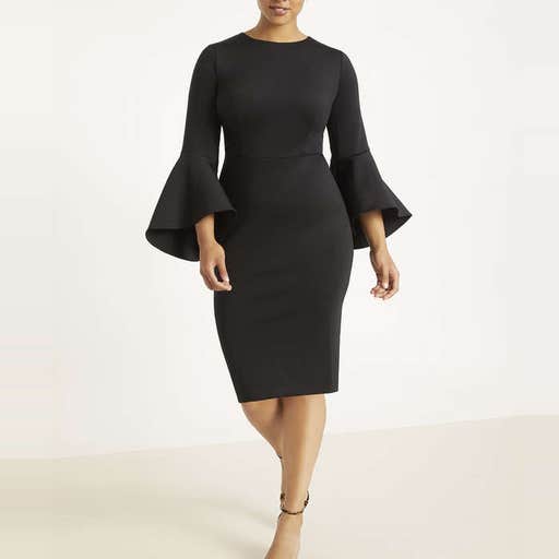 eloquii.com, Eloquii Flare Sleeve Scuba Dress