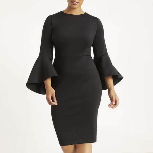 eloquii.com, Eloquii Flare Sleeve Scuba Dress