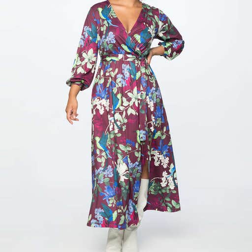 eloquii.com, Eloquii Printed Wrap Maxi Dress