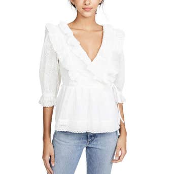 Endless Rose Frill Lace Wrap Blouse