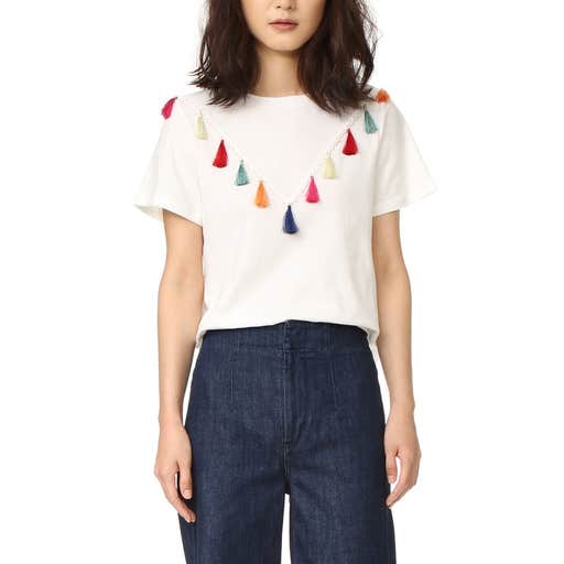 shopbop.com, English Factory Short Sleeve Tassel T Shirt