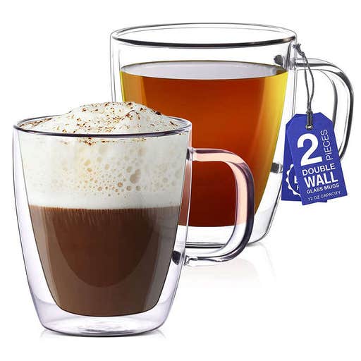 amazon.com, Eparé Set Of 2 12 oz Glass Coffee Mugs