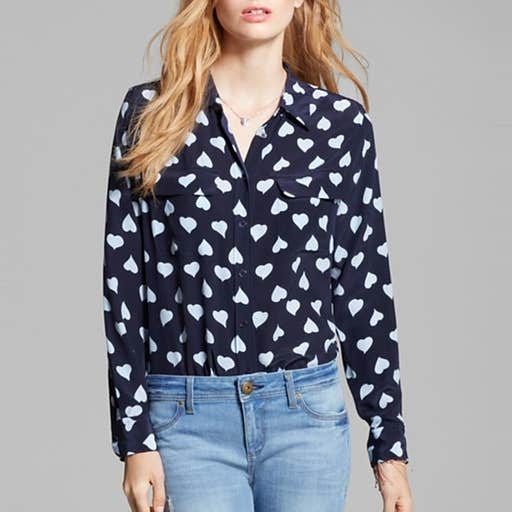 bloomingdales.com, Equipment Slim Signature Heart Print Blouse