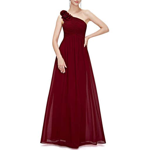 amazon.com, Ever Pretty Flower One Shoulder Long Bridesmaids Party Dress