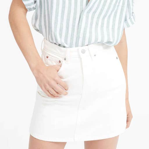 everlane.com, Everlane The Denim Skirt In Bone