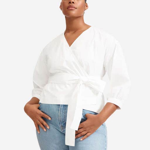 everlane.com, Everlane The Poplin Wrap Top