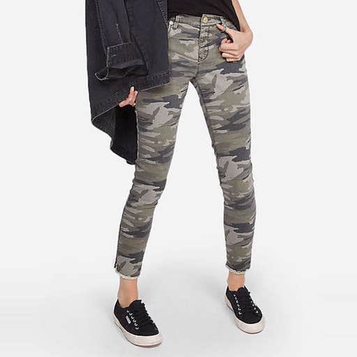 express.com, Express Mid Rise Camo Print Ankle Leggings