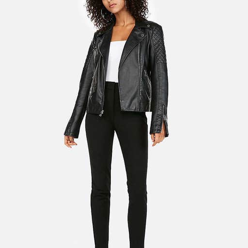 express.com, Express (Minus The) Leather Quilted Moto Jacket