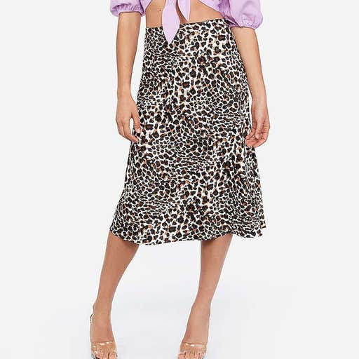 express.com, Express Rocky Barnes Satin Midi Skirt