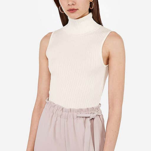 express.com, Express Sleeveless Ribbed Turtleneck Sweater