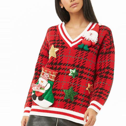 forever21.com, Forever 21 Plaid Holiday Sweater