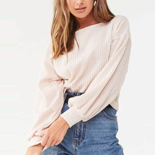 forever21.com, Forever 21 Ribbed Dolman-Sleeve Top