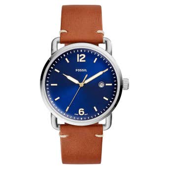 Fossil The Commuter Leather Strap Watch