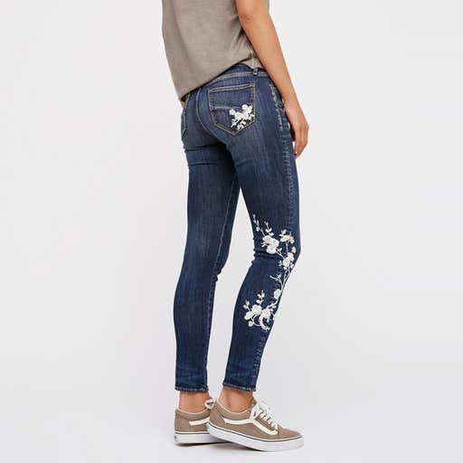 freepeople.com, Free People Jackie Embroidered Skinny Jeans