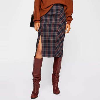 Free People See You Glow Plaid Skirt