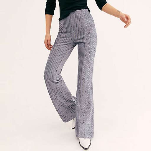 freepeople.com, Free People Slim Pull-On Velvet Flare Pants