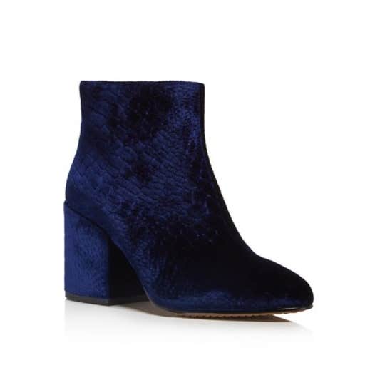 zappos.com, French Connection Dilyla Croc Embossed Velvet Block Heel Booties