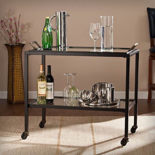 amazon.com, FurnitureMaxx Brittany Black Iron Bar Cart