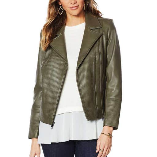 hsn.com, G By Giuliana Genuine Leather Moto Jacket