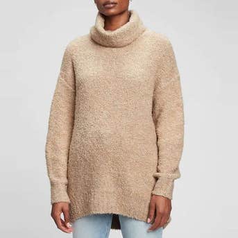 Gap Cozy Boucle Turtleneck Tunic Sweater