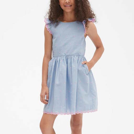 oldnavy.com, Gap Embroidered Dot Fit and Flare Dress