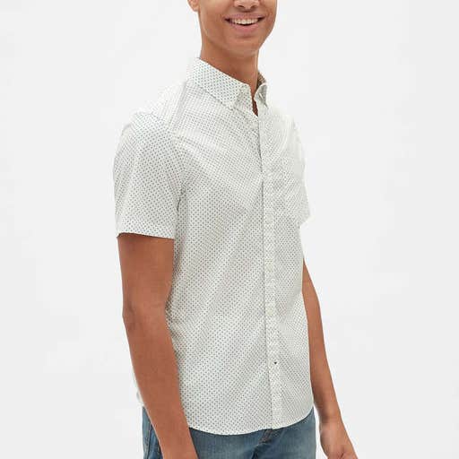 gap.com, Gap Lived-In Stretch Poplin Short Sleeve Shirt