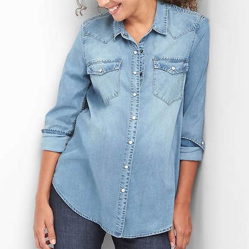 gap.com, Gap Maternity TENCEL Denim Western Shirt