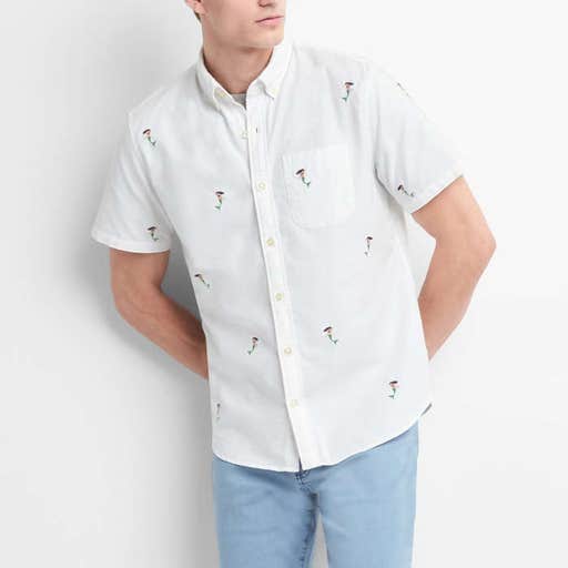 gap.com, Gap Oxford Short Sleeve Shirt in Stretch