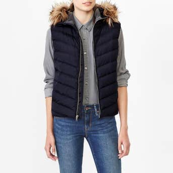 GAP PrimaLoft Luxe Fur-Trim Puffer Vest