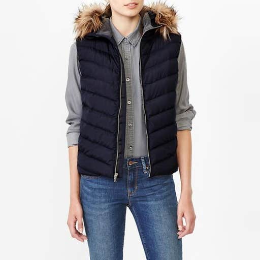 gap.com, GAP PrimaLoft Luxe Fur-Trim Puffer Vest