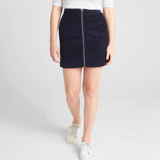 gap.com, Gap Zip-Front Cord Mini Skirt