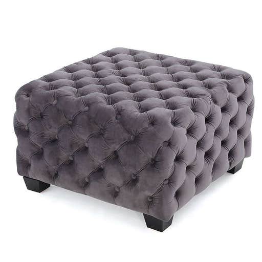 amazon.com, Great Deal Furniture Provence Dark Grey Tufted New Velvet Round Ottoman