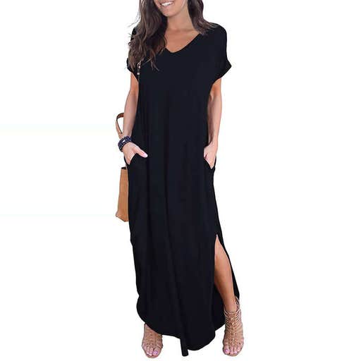 amazon.com, Grecerelle Short Sleeve Split Maxi Dress