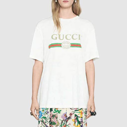 gucci.com, Gucci Logo Oversize Cotton Graphic Tee