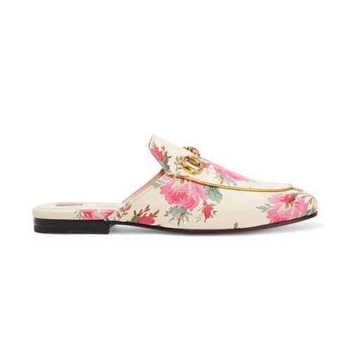 net-a-porter.com, Gucci Princetown Horsebit-Detailed Printed Leather Slippers
