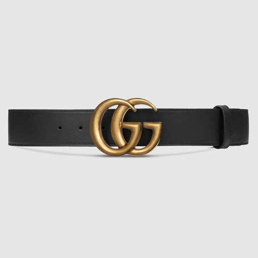 gucci.com, Gucci Wide Leather Belt With Double G Buckle