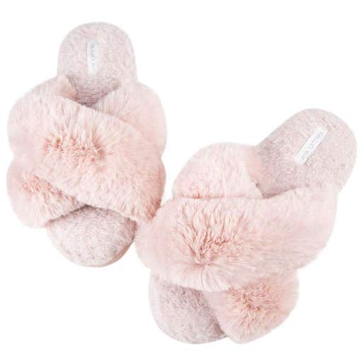 amazon.com, Halluci Cross Band Plush Slippers