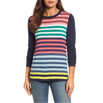 Halogen Colorblock Stripe Sweater