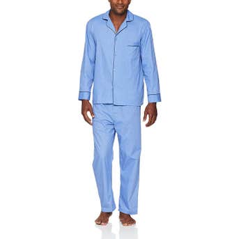 Hanes Woven Plain-Weave Pajama Set