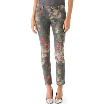 Haute HippieWashed Floral Skinny Jeans