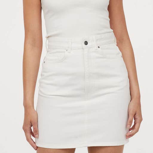 hm.com, H&M Denim Skirt In White