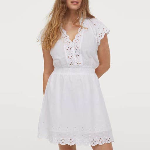 hm.com, H&M Embroidered Cotton Dress