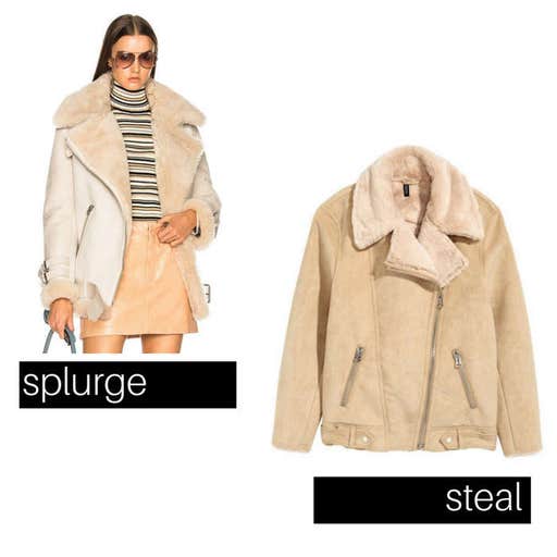 fwrd.com; hm.com, H&M Faux Suede Biker Jacket