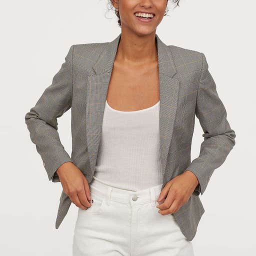 hm.com, H&M Fitted Blazer In Checked